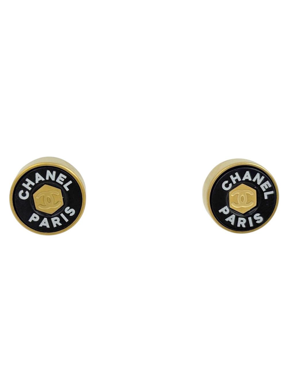 Chanel Cc Logo Round Earrings Metal #357299C86B